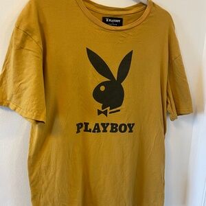 Playboy Tee Yellow size Large Mens